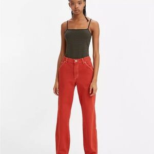 Levi's Women's Red Utility Straight-Leg Jeans – Size 26